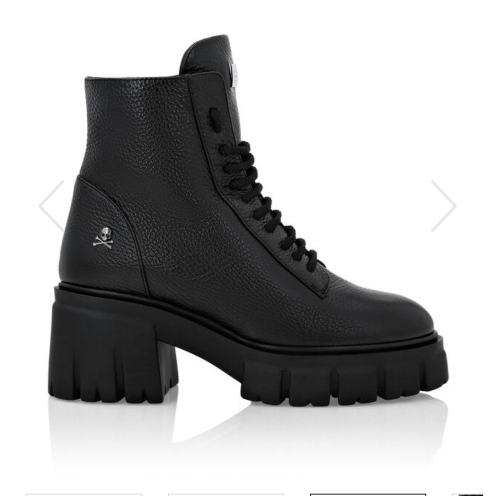 PHILIPP PLEIN
Leather Boots with shearling inside Iconic Plein
